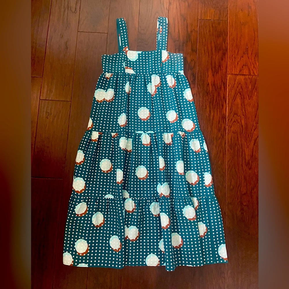 HUNTER BELL Green Sleeveless Sundress with Square Neck
